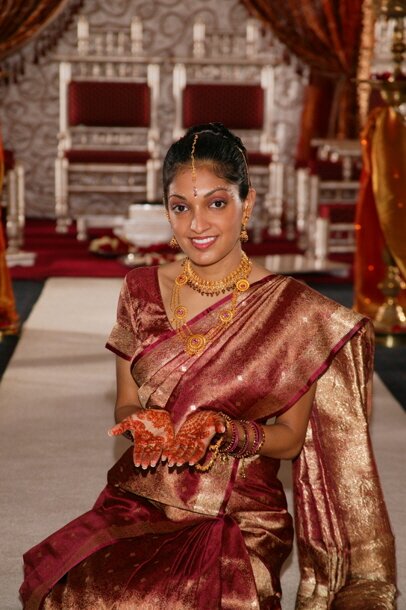 Bride with henna decorated hands